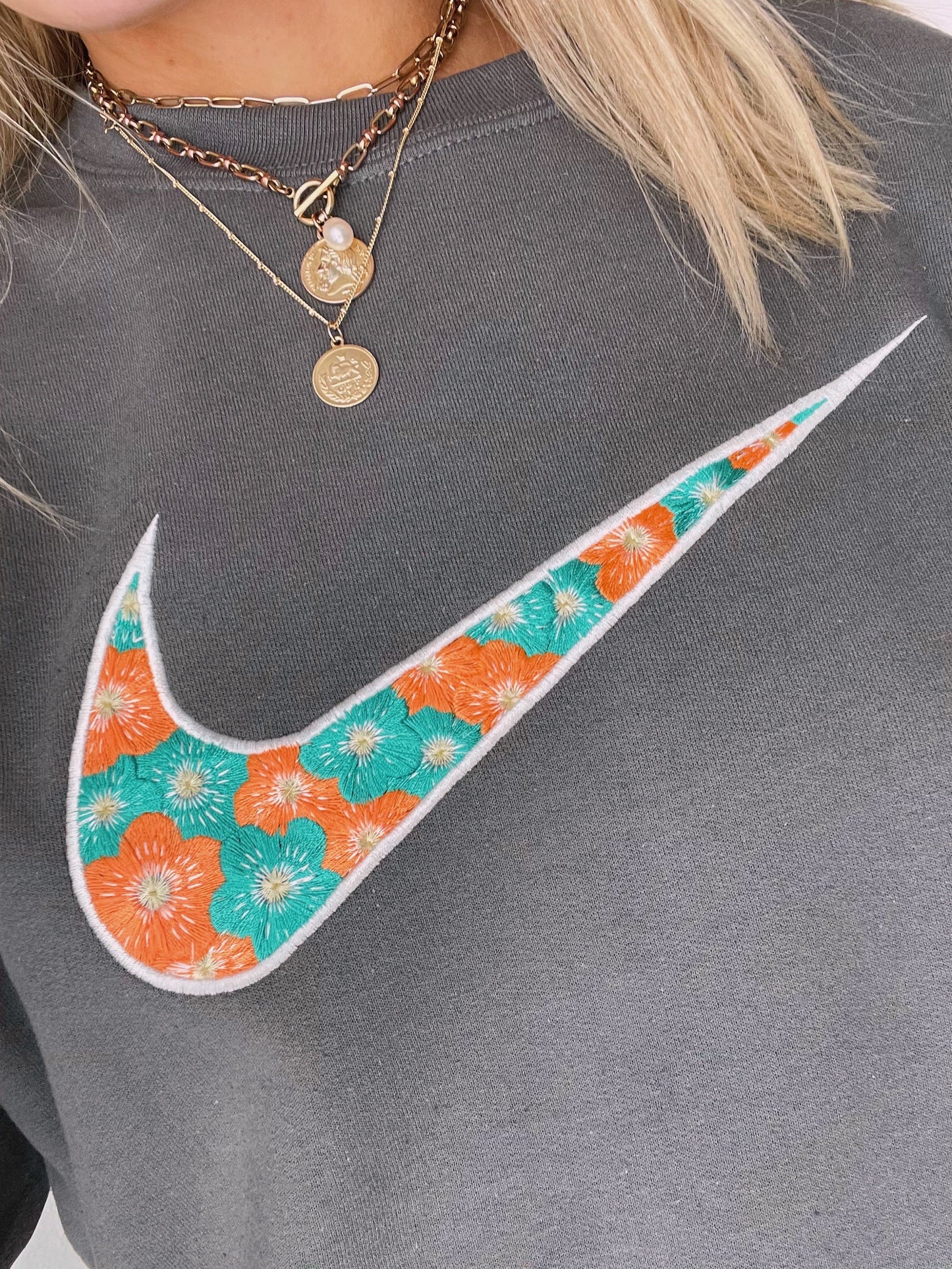 Floral Swoosh Crew
