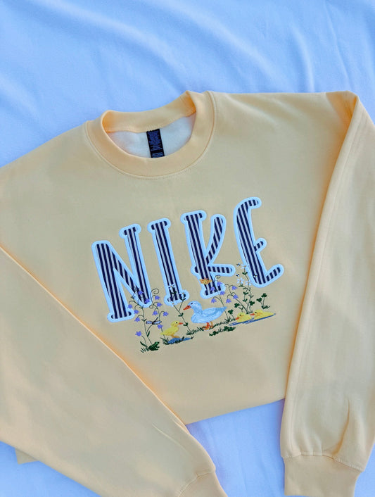 Spring Duckies Applique Crew