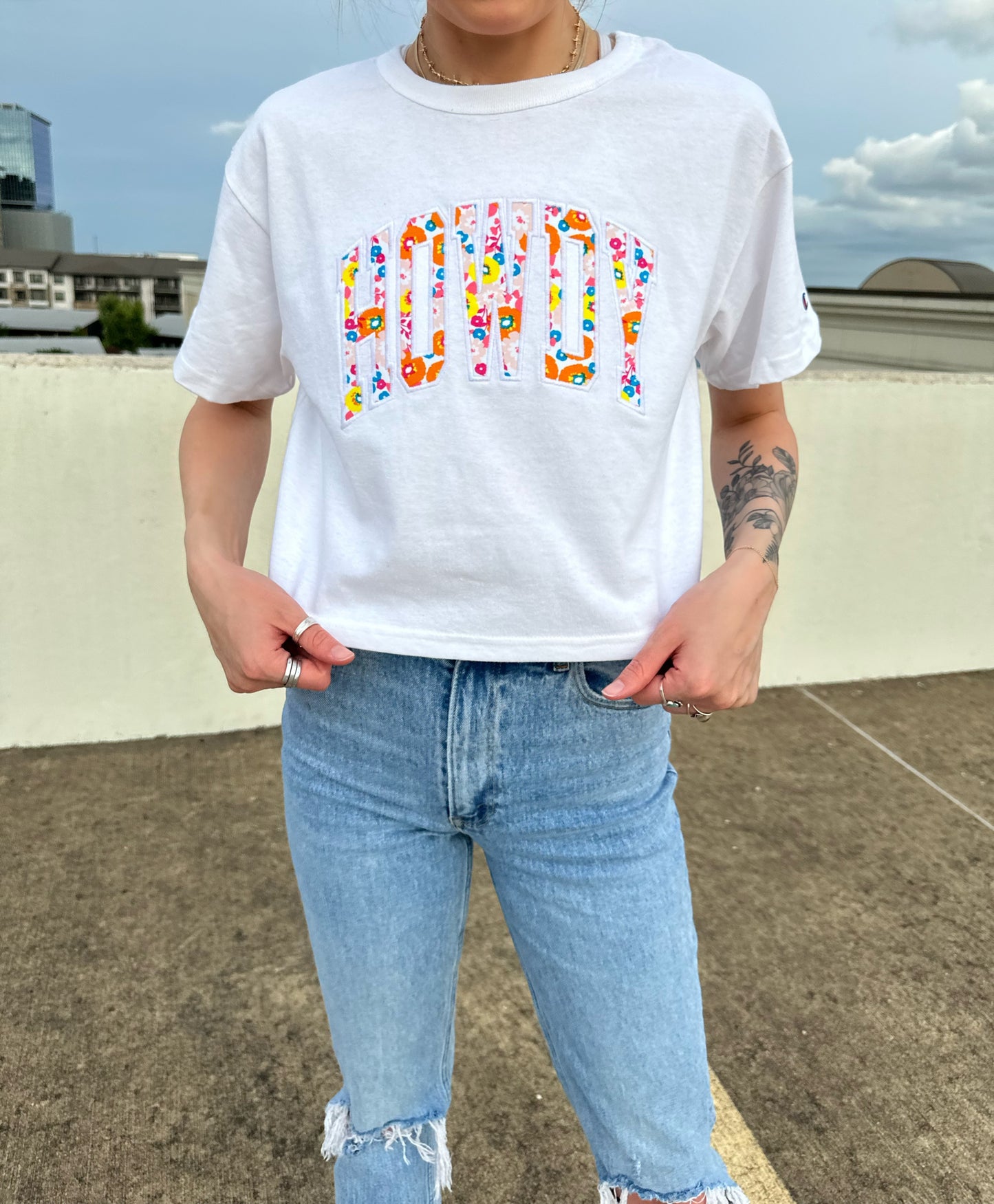 Howdy Applique Crop Tee