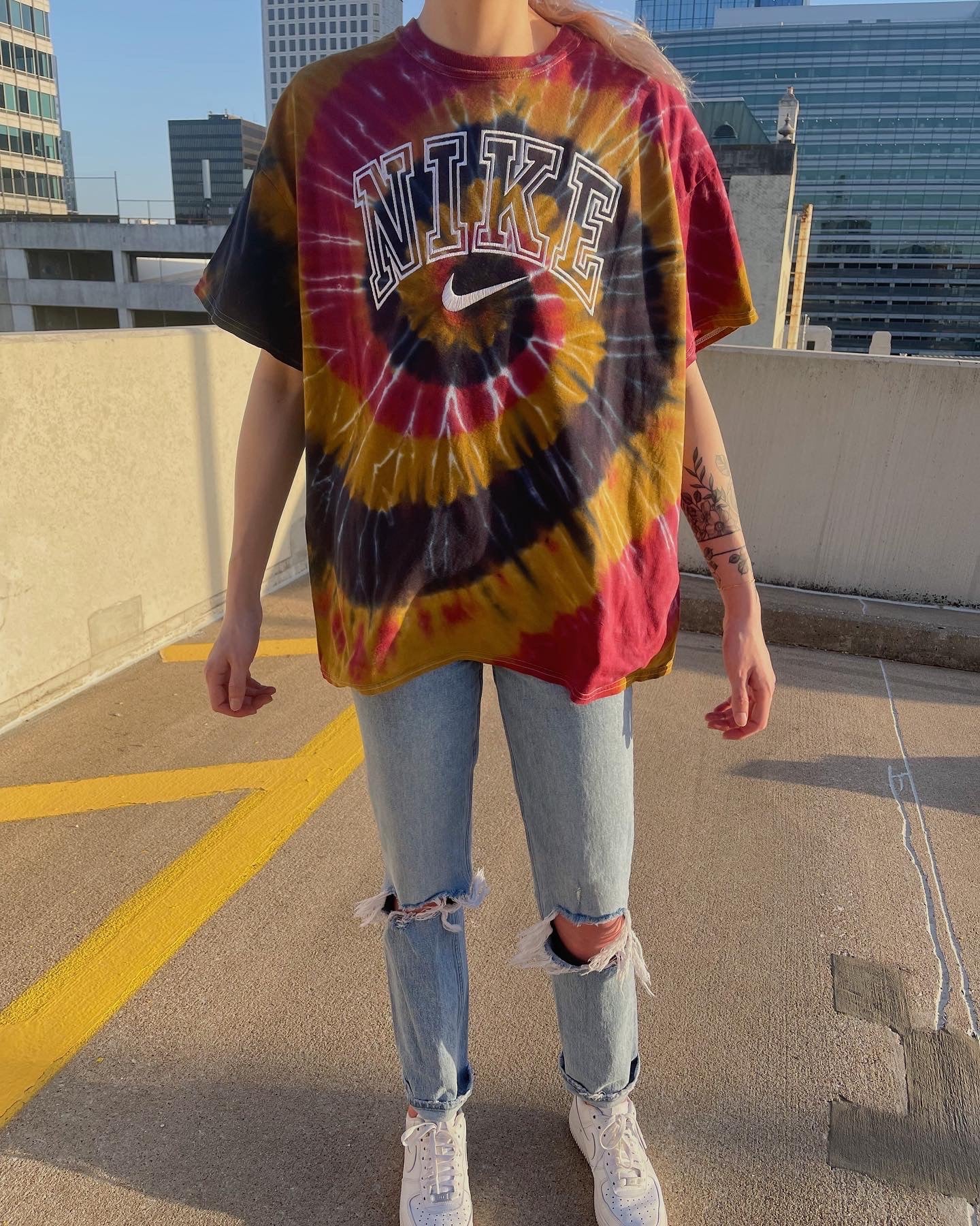 Tie Dye Funky Outline Tee