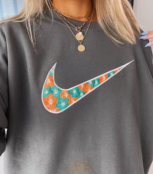 Floral Swoosh Crew